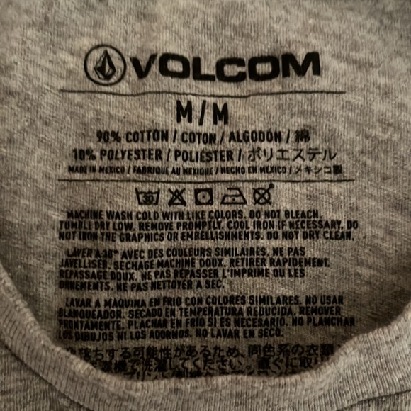 ✅ VOLCOM Casual Short Sleeve Logo Tee T Shirt Top Medium Classic Marbled Gray - Picture 4 of 5